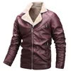 Herrjackor Herrmanteljacka Blus Blus Top Winter och Velvet Solid Autumn Large Leather Color Mens denim med Liningmen's