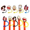 cute animal silicone straw toppers accessory cover charm reusable splash proof drinking dust stopper decorative 8mm straw Inventory Wholesale