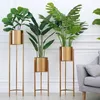 Nordic Modern Home Decor Golden Flower Pot Rack Metal Floor Type Shelf For Indoor Living Room Ornament Party Wedding Decoration