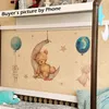 Coelho de balão em aquarela e adesivos de parede de urso marrom para crianças quarto de berçário decoração de decalque de parede de decalque PVC aquarela 220727