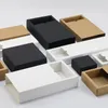 Black Kraft Geschenkpakket Kaart Kaart PACKING Geschenkdoos Witpapier Doos Doos Kartbord Gunsten Geschenken Verpakkingsdozen SN4570