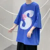 メンズTシャツ夏の手紙印刷された男性と女性バギーティーファッション韓国ストリートショートスリーブ服