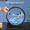 Creative 3D Glass Sandscape in Motion Clessidra Moving Sand Frame Art Picture Display Flowing Gift Home Decor 7/12inch Dropship 220329