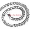 Chains 10/12/14/17mm 7-40" Boys Mens Chain Cuban Curb Silver Color 316L Stainless Steel Necklace GiftChains