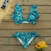 Kobiety Stroje Kąpielowe Wysokiej Talii Bikini Wzburzyć Kobiety Druku Swimsuit Push Up Bikinis Plus Size Kostiumy kąpielowe Kwiatowa Plaża Nosić 2-częściowy zestaw