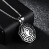 Pendant Necklaces Stainless Steel Eight Hexagrams Tai Chi Statement & Pendants Chinese Style Enamel Vintage Jewelry Drop