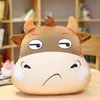 Kawaii Sand Sculpture Cow Pillow Spoof Expression Cow Mascot fyllda djur Plush Toy Sleeping Doll Boys Girls Present