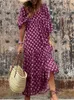 Boho Maxi Jurk Vrouwen Bloemenprint Zomer Vakantie Strand Jurk Vrouwelijke Korte Bladerdeeg Mouw Losse Zonnejurk Groen Vestidos Mujer 220514