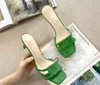 Storstor Sandaler 2022 Green Suede Square Head Thin Heel One-sidig Belt Sandaler Medium Heel Casual Sandals