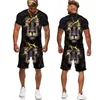 Cool Animal 3D Leeuw Bedrukte Heren T-shirts Shorts Casual O-hals Tops Heren Trainingspakken 2-delige set Man Zomer en Herfst Sportpak 220611711056