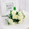 Dekorativa blommor kransar Silk Artificial Rose Wedding Arch Decoration för hemkrans Bride för att vara bukett lyxiga falska DIY -tillbehör