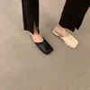 Sandalen vrouwen schoenen Koreaanse versie half baotou low hiel strand slippers zebra pat zebra pat