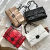 여성 패션을위한 캐주얼 체인 크로스 바디 가방 단순한 어깨 가방 숙녀 디자이너 PU 가죽 메신저 가방 220812