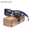 BARCUR Skateboard Lunettes de soleil en bois Lunettes polarisées pour hommes WomenWood Real With Box Free 220513