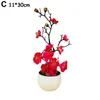 Flores decorativas grinaldas 1pcs ramo de ameixa artificial simulação em vaso de plantas falsas Sala romântica floresteira mesa de plástico decoração par