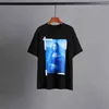 Modedesigner-Ölgemälde-Baumwoll-T-Shirt mit kurzen Ärmeln, Herren-T-Shirt, lässiges T-Shirt, Rückendruck-Shirt in Schwarz und Weiß für Herren
