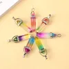 Bunte Regenbogen-Glas-Charms, Sechseck-Prisma-Säulen-Anhänger für die Schmuckherstellung, DIY-Halskette, Ohrringe, Geschenke