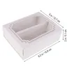 Gift Wrap Pcs Baking Box White Paper Macaron Small Cookie Cake Dessert Party Packing With Clear Window Big SizeGift