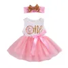 Citgeett 1st2nd3rd Birthday Baby Girls Donut Polka Dot Tulle Tutu Princess Party Dress Birthday 2pcs 220531