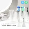 Cabeça substituível de 4 unidades para escova de dentes philips hx3,hx6,hx9 série cabeças de escova de ação limpa sonicare flexcare