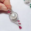 Pendant Necklaces Nlay Zircon 12-13MM Natural Edison Pearl Tibetan Silver Women Gift With Chain NecklacePendant