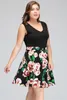 Plus Größe Frauen Vintage Retro Kleid 50er 60er Jahre Floral Bedruckte Sommer Strand Kurze Party Kleider Vestido Vintage FS1797 B0712x2