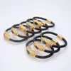 Pulseiras de charme feng shui pixiu pulseira redonda redonda natural pedra preciosa de couro trançado corda feminina moda jóias de aço inoxidável