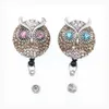 10pcs custom jewelry key rings crystal rhinestone animal bird owl eagle shape retractable nurse id name badge reel holder medical nurse gift