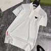 Heren shirt ontwerp luxe zomer heren topkwaliteit borduurwerk polo shirts korte mouwen coole katoenen slanke casual zaken