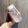 500ml Small Daisy Transparent Plastic Water Bottles Mug BPA Free Creative Frosted Water Bottle With Portable Rope Travel Tea Cup Wholesale