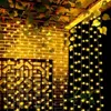 Saiten 3x1/3x2/3x3/6x3m Weihnachtsvorhang Leichte LED Fairy Fensterlampe für Hochzeitsjahr Feiertagsraum Garten Terrasse Dekorled