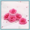 Sztuczna Rose Flower Heads Tkaniny Dekoracyjne Kwiaty Party Dekoracji Świecące Bukiet Białe Róże 8 CM Drop Dostawa 2021 Wieńce Fes