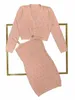 mode Robes décontractées Classique vintage Robe en tricot Lettre femmes Motif tricoté à manches longues Haute qualité Vêtements pour femmes ras du cou automne tricots Costumes Robe deux pièces