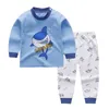 Mudkingdom Boy Girl Pajama Set Cartoon Unicorn Long Sleeve Underwear Elastic Waist Pants Outfits for Kids Clothes Autumn Spring 220706