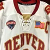 XFLSP 2022 Koleji Dondurulmuş Dört Şampiyonası Özel Denver Pioneers du Buz Hokeyi Jersey 29 Peter Mannino 2 Sean Behrens 3 Antti Tuomisto 4 Jack