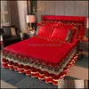 Bed Skirt Luxury Winter Crystal Veet Thicken Quilted Bedspread King Queen Size Flannel Not Including Pillowcase Drop Delivery 2021 Bedding S