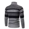 Autumn Winter Men Jackets Coats Fashion Striped Knitted Cardigan Slim Fit Sweaters Coat Mens Clothing 220726