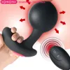 Erkekler için büyük anal yapay penis enflasyon vibratör kablosuz uzaktan kumanda erkek prostat masaj popo fişi sağım seksi oyuncak
