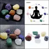 Pietra Perline Allentate Gioielli 7 Pz/set Reiki Naturale Irregar Roccia Quarzo 7 Chakra Energia Guarigione Simbolo Decorazione Dro Dhcun