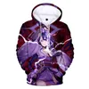 Anime Game Genshin Impact Felpe con cappuccio Stampa 3D Streetwear Raiden Shogun Uomo Donna Casual Felpa con cappuccio Pullover Top Uomo Rivestimento Y220713