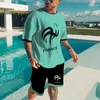 Chándales para hombre Ropa para hombre Conjuntos de verano con estampado informal Trajes deportivos para hombre Trajes de camiseta Harajuku Pantalones cortos de playa de manga corta Chándal 2 P