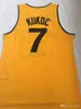 NIK1VIP 최고 품질 1 Toni Kukoc Jersey 7 Jugoplastika 분할 Moive College 농구 유니폼 옐로우 100% 스티치 크기 S-2XL