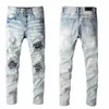 Designer-Männer Jeans Hip-Hop Mode Reißverschluss Loch Wash Jeans Hosen Retro zerriss