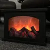 Lampade da tavolo Camino Flamless Log Fire Effect Lanterna vintage in plastica USB Home DecorTavolo