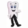 Performance White Tooth Mascot Costume Wysokiej jakości Halloween świąteczne stroje postaci kreskówek Reklama karnawał unisex strój dorosłych