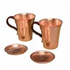 Handgjorda hamrade Moskva Mule Mug Pure Red Copper Cofee Wine Beer Cup Milk Tumbler för Mules 220509