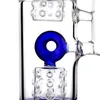 Bong con bicchiere blu da 14 pollici con percolatore Cric, pizzichi di ghiaccio, giunto femmina da 18 mm