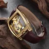 TK-Topsing şeffaf erkek saatler mekanik otomatik kol saati deri kayış üst steampunk kendini sarma saati erkek montre homme saatler