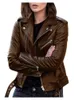 Leather jacket women's autumn short spring Korean version of PU motorcycle suit slim and winter jacket L220728