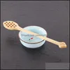 Other Dinnerware Kitchen Dining Bar Home Garden Ll Hollow Out Wood Honey Long Mixing Spoon Coffee Spoons Stirring Stic Dhmgo